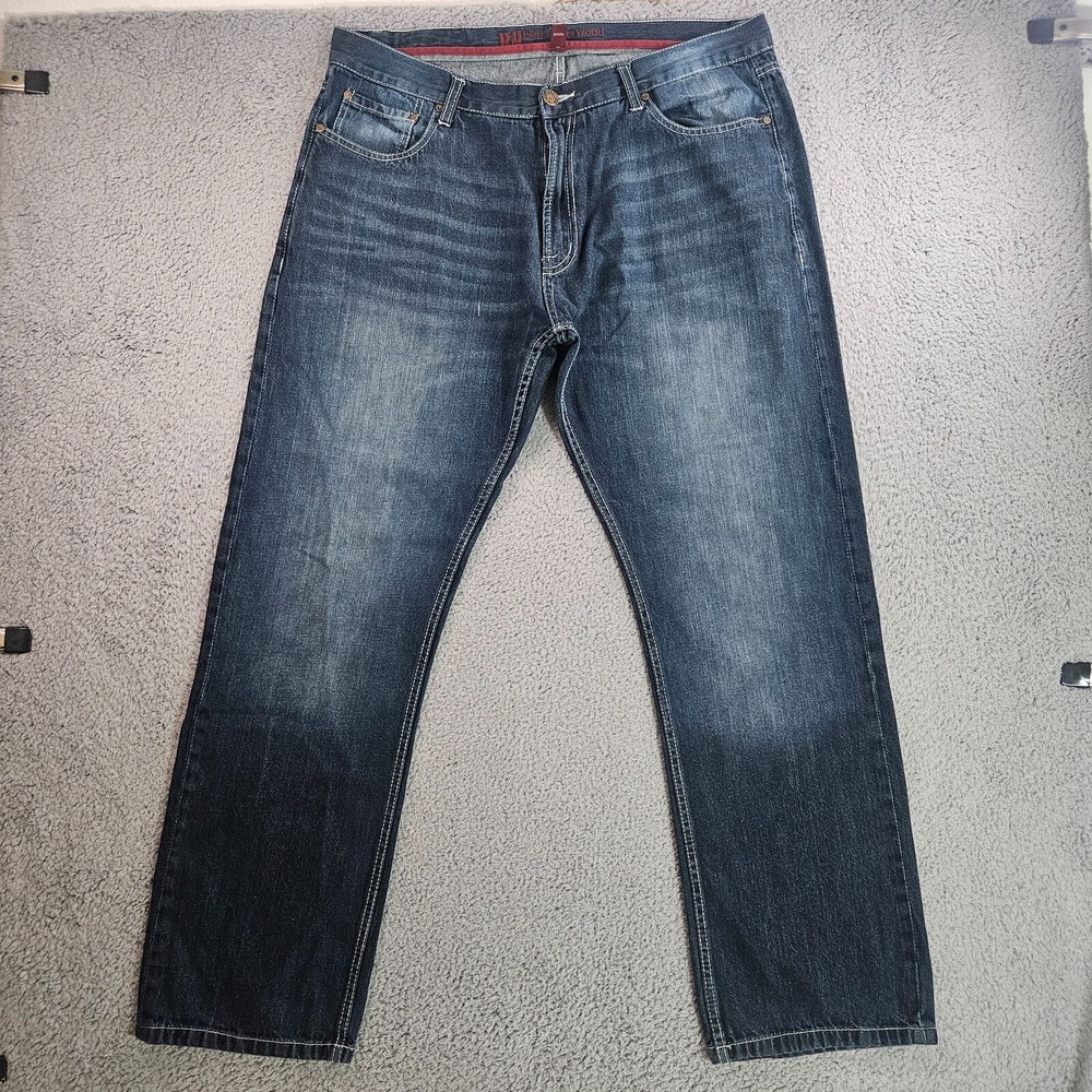 BU Blair Underwood Jeans Men 40x32 Straight Leg Zip Fly‎ Dark Wash
